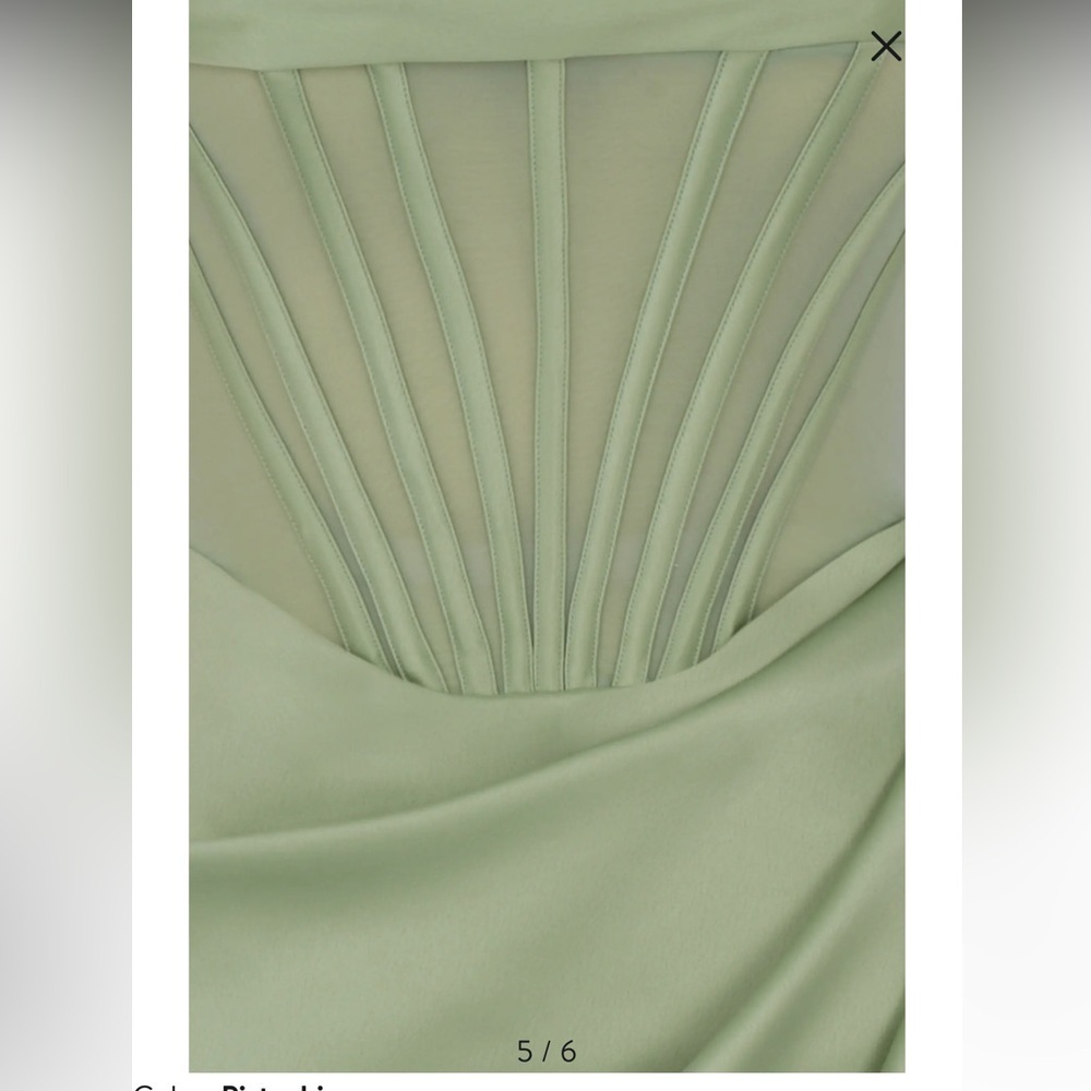 House of CB Lulu Corset On-Shoulder Satin Midi Dress size S - Picture 5 of 16